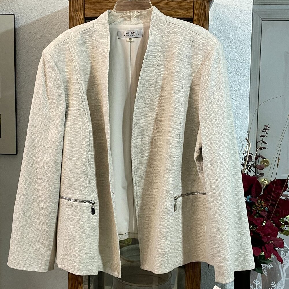 NWT $149 Wheat Off White Suit Jacket TAHARI by ARTHUR LEVINE 24 24W